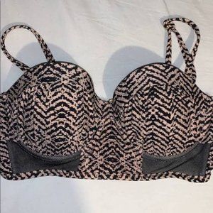 Xhilaration Pink & Black Bikini Top